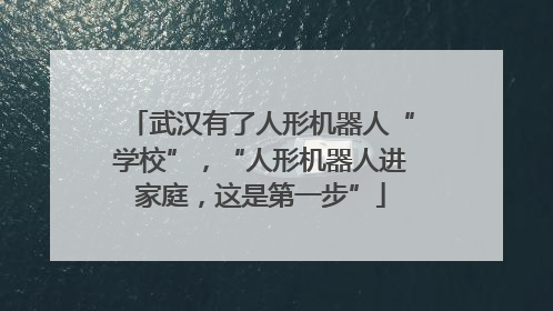 武汉有了人形机器人“学校”，“人形机器人进家庭，这是第一步”
