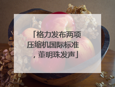 格力发布两项压缩机国际标准，董明珠发声