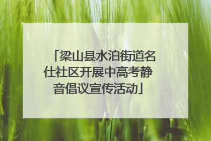 梁山县水泊街道名仕社区开展中高考静音倡议宣传活动
