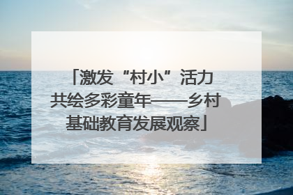 激发“村小”活力 共绘多彩童年——乡村基础教育发展观察
