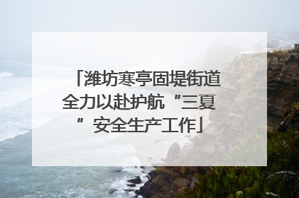 潍坊寒亭固堤街道全力以赴护航“三夏”安全生产工作