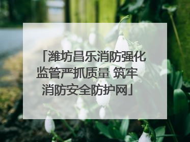 潍坊昌乐消防强化监管严抓质量 筑牢消防安全防护网
