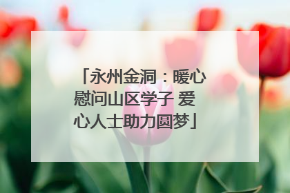 永州金洞：暖心慰问山区学子 爱心人士助力圆梦