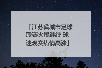 江苏省城市足球联赛火爆继续 球迷观赛热情高涨