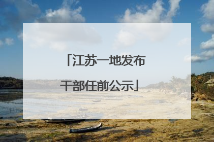 江苏一地发布干部任前公示