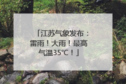 江苏气象发布：雷雨！大雨！最高气温35℃！