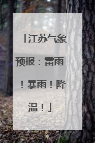 江苏气象预报：雷雨！暴雨！降温！