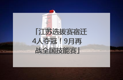 江苏选拔赛宿迁4人夺冠！9月再战全国技能赛