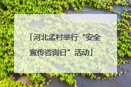 河北孟村举行“安全宣传咨询日”活动