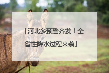 河北多预警齐发！全省性降水过程来袭