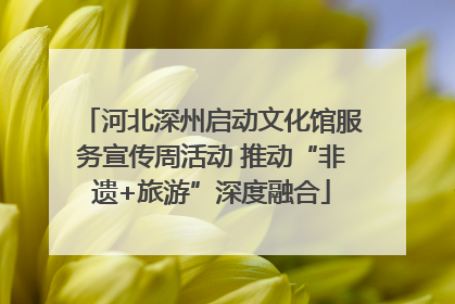 河北深州启动文化馆服务宣传周活动 推动“非遗+旅游”深度融合