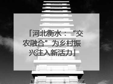 河北衡水：“交农融合”为乡村振兴注入新活力