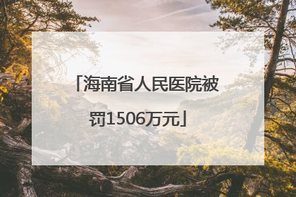 海南省人民医院被罚1506万元
