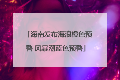 海南发布海浪橙色预警 风暴潮蓝色预警