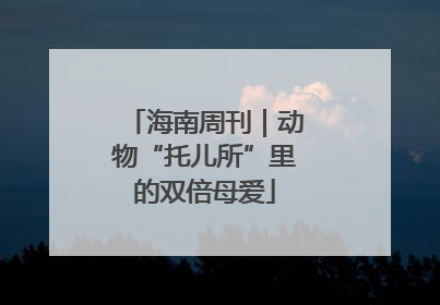 海南周刊｜动物“托儿所”里的双倍母爱