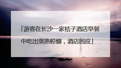 游客在长沙一家桔子酒店早餐中吃出蒸熟蟑螂，酒店回应