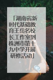 湖南省新时代基础教育王岳名校长工作室到株洲市第十九中学开展研修活动