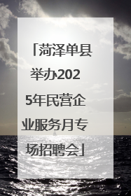 菏泽单县举办2025年民营企业服务月专场招聘会