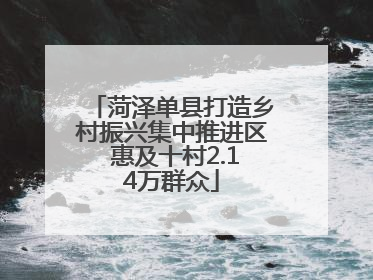 菏泽单县打造乡村振兴集中推进区 惠及十村2.14万群众