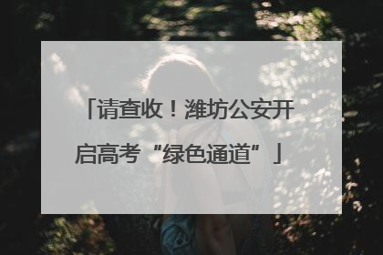 请查收！潍坊公安开启高考“绿色通道”