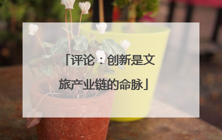 评论：创新是文旅产业链的命脉
