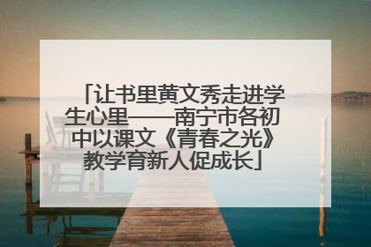 让书里黄文秀走进学生心里——南宁市各初中以课文《青春之光》教学育新人促成长