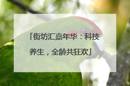 街坊汇嘉年华：科技养生，全龄共狂欢