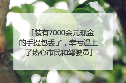 装有7000余元现金的手提包丢了，幸亏遇上了热心市民和驾驶员