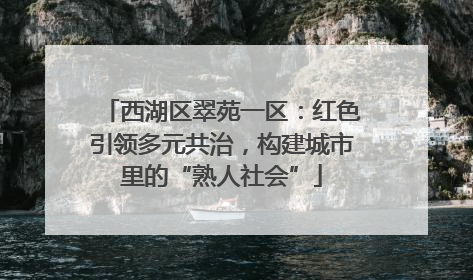 西湖区翠苑一区：红色引领多元共治，构建城市里的“熟人社会”