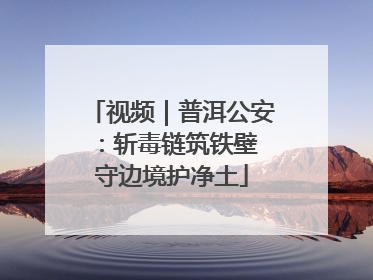 视频｜普洱公安：斩毒链筑铁壁 守边境护净土