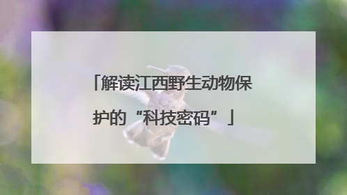 解读江西野生动物保护的“科技密码”