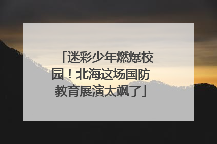 迷彩少年燃爆校园！北海这场国防教育展演太飒了