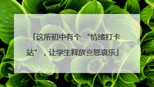 这所初中有个 “情绪打卡站”，让学生释放喜怒哀乐