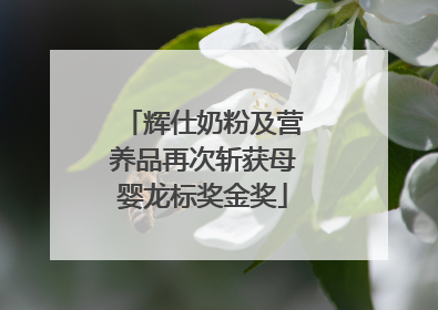 辉仕奶粉及营养品再次斩获母婴龙标奖金奖
