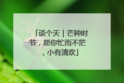 谈个天｜芒种时节，愿你忙而不茫，小有清欢