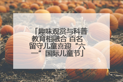 趣味观赏与科普教育相融合 百名留守儿童喜迎“六一”国际儿童节