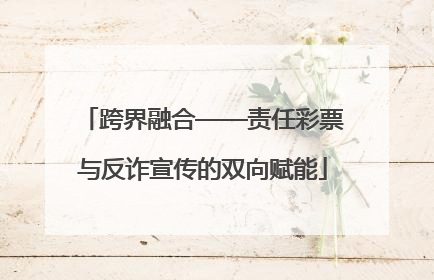 跨界融合——责任彩票与反诈宣传的双向赋能