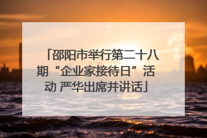 邵阳市举行第二十八期“企业家接待日”活动 严华出席并讲话
