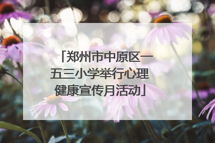 郑州市中原区一五三小学举行心理健康宣传月活动