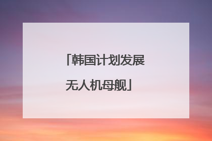 韩国计划发展无人机母舰