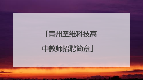 青州圣维科技高中教师招聘简章