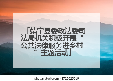 靖宇县委政法委司法局机关积极开展“公共法律服务进乡村”主题活动