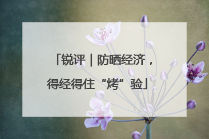 锐评｜防晒经济，得经得住“烤”验