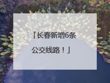 长春新增6条公交线路！