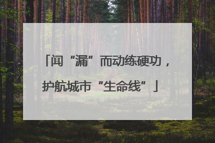 闻“漏”而动练硬功，护航城市“生命线”