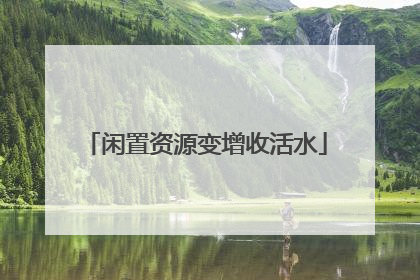 闲置资源变增收活水