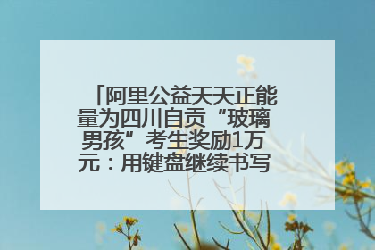 阿里公益天天正能量为四川自贡“玻璃男孩”考生奖励1万元：用键盘继续书写不设限的人生