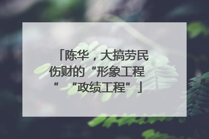 陈华，大搞劳民伤财的“形象工程”“政绩工程”