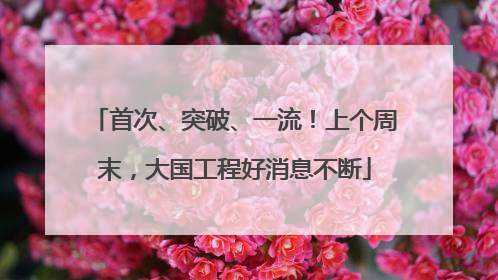 首次、突破、一流！上个周末，大国工程好消息不断