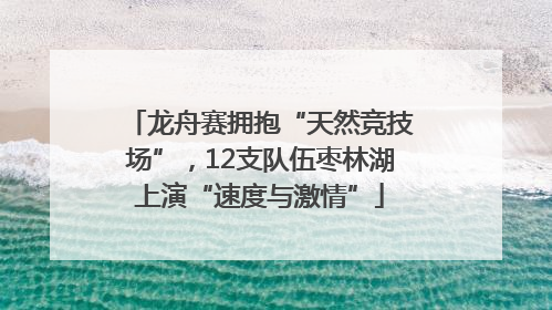 龙舟赛拥抱“天然竞技场”，12支队伍枣林湖上演“速度与激情”